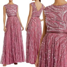 NWT Mac Duggal Cap Sleeve Embellished Evening Gown In Plum 5445 $598 SZ 10