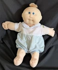 Vintage 1985 CPK Cabbage Patch Doll Boy Brown Tuft Hair Blue Eyes Kids Doll