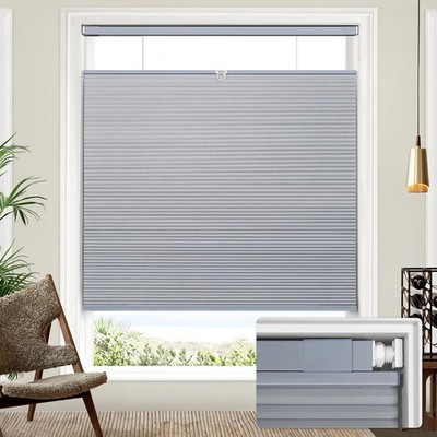 Lazblinds Upgraded Top Down Bottom Up (TDBU) No Drill No Tools 33'' x 48 '' Grey