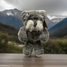 Russ VTG Over The Hill Gray Teddy Bear Plush White Muzzle w Tags Item 606