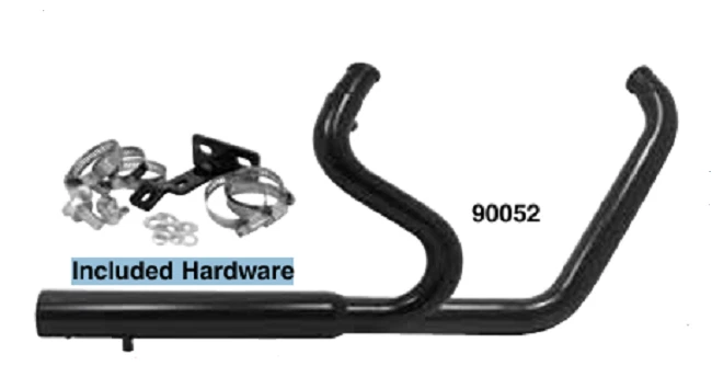 Escape negro lado a lado 2-2 86-17 Harley Softail FLST FXST Fatboy FLSTF 90052 Foto 2 de 3