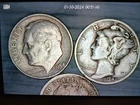 Barber Dime, Roosevelt Dime, Mercury Dime - 3 Coin Set
