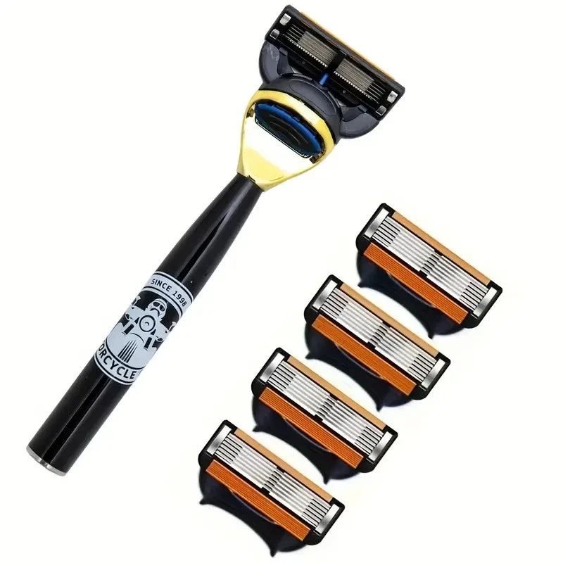 Gillette Fusion 5 compatibile Rasoio da Uomo Manico Acciao Barba Rimozione Peli - Immagine 4 di 4