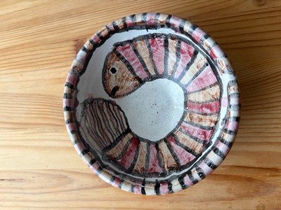 Handmade Signed Painted Pottery Bowl
