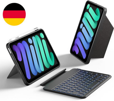 HOU Tastatur Hülle Für Ipad Mini 7/6, Ultradünne Klapptastatur, Magnetische Befe