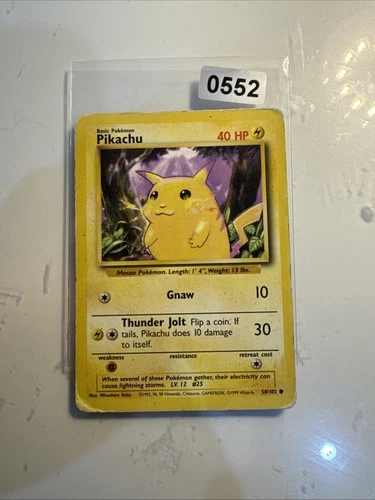 POKEMON PIKACHU 58/102 BASE SET 1ST EDITION 1999 GERMAN VINTAGE CARD EXCELLENT