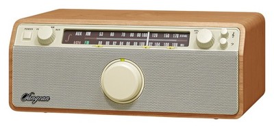 Sangean WR-12 AM/FM/Aux-in Stereo Analog Wooden Cabinet Radio (Walnut) Walnut