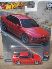 Hot Wheels Canyon Warriors 2001 BMW M5 in rosso 1:64 pneumatici in gomma pressofusa