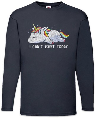 I Can't Exist Today Langarm T-Shirt Faultier Couch Bett Schlafern Sleep Sloth