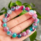 10mm Natural Purple Green Chalcedony  Beads Bracelet AAA