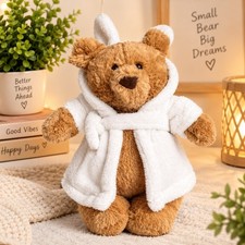 Jellycat Teddy Bear Plush Toy White Bathrobe Soft Stuffed Animal Cute Gift