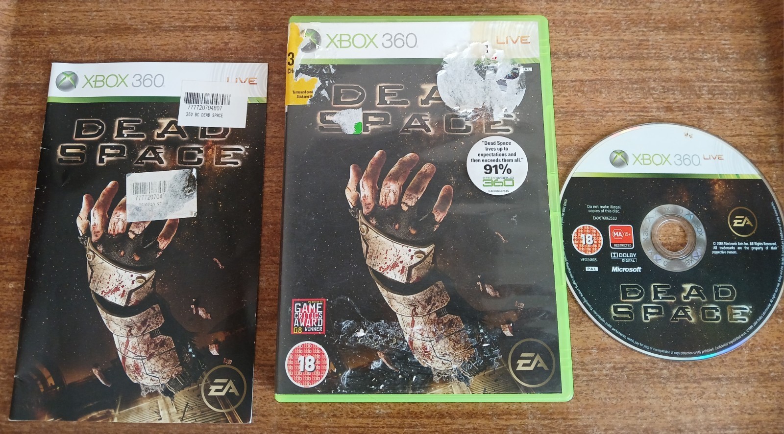 Dead Space Xbox 360 Live Game Adventure Survival Horror & Manual 2008