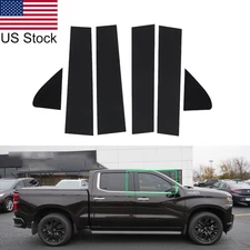 6pcs Glossy Black Pillar Posts Covers For 19-24 Chevy Silverado GMC/Sierra 1500