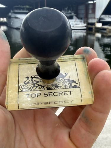 TOP SECRET WOOD HANDLE STAMP