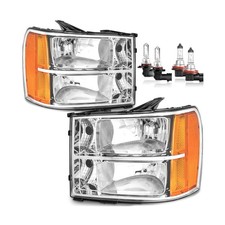 Headlights W/Bulbs for 2007-2013 GMC Sierra 1500/2007-2014 Sierra 2500 HD 350...