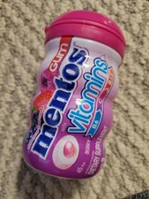 Mentos Sugar Free Chewing Gum with Vitamins B6 C and B12 Berry Flavor 45 Pieces