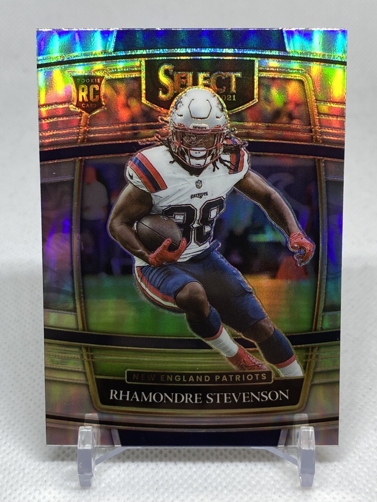 Rhamondre Stevenson 2021 Panini Select Concourse Rookie RC Silver Prizm SP #75