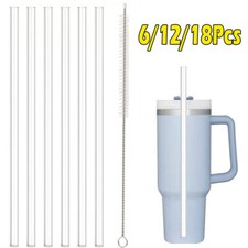 6/12/18x Reusable Straw Drinking Replacement Straws For Stanley Cup 40oz Tumbler