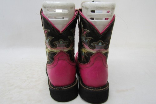 Ariat Little Kids Youth Size 13 D Pink Leather Cowboy Western Boots - Picture 7 of 11