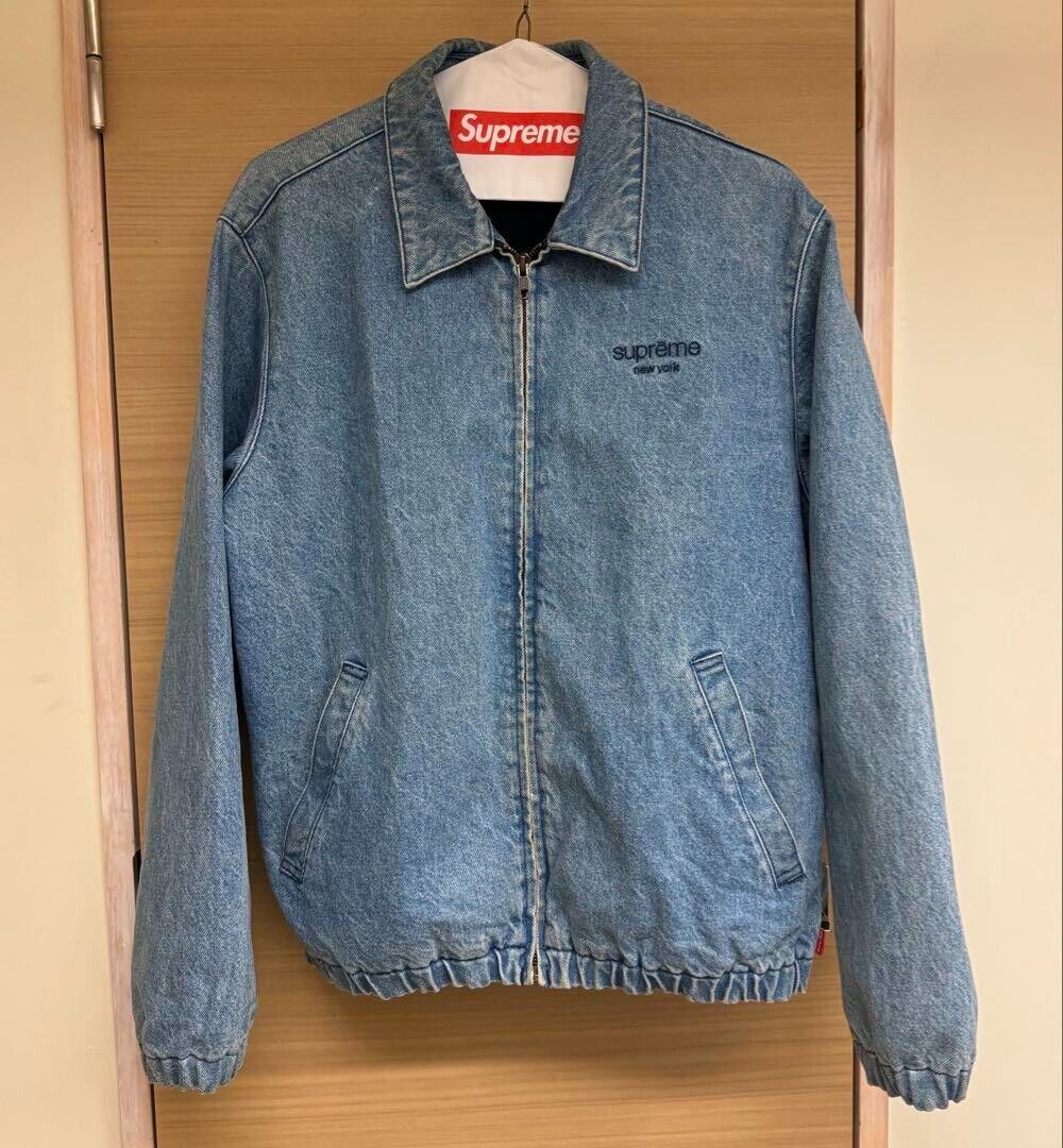 Supreme Denim Harrington Jacket 16fw Classic Logo Zip Up Supreme Denim Harrington Jacket 16fw Classic Logo Zip Up