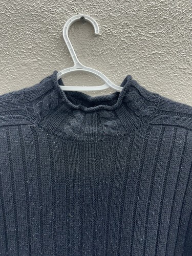 Saks Fifth Ave Womens Sweater Size XL Black Knit Silk Cashmere Real Clothes VTG - Picture 3 of 12