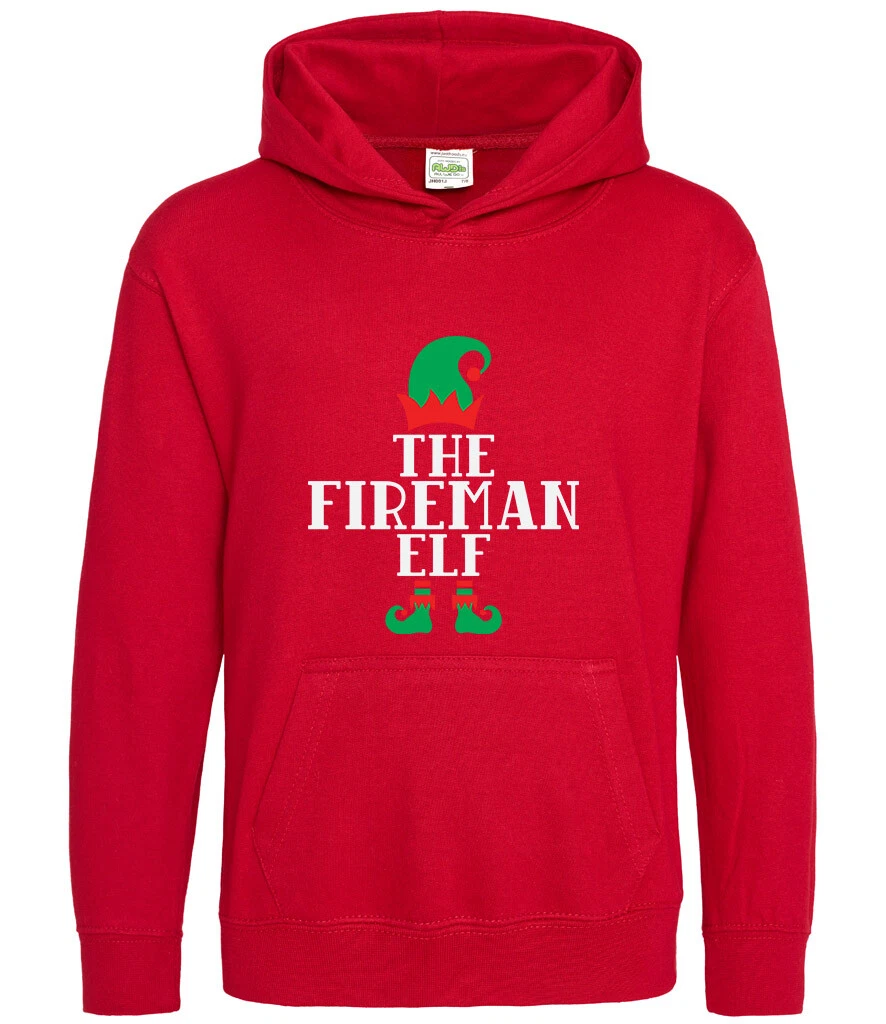 The Fireman Elf Funny Christmas Outfit Xmas Costume Tee Sweater