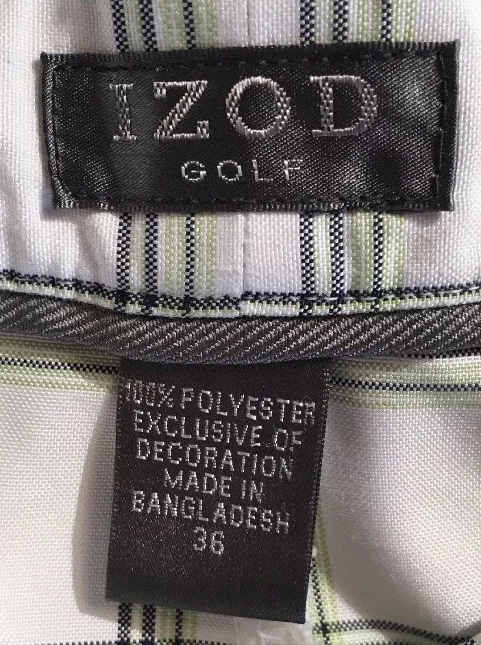 Pantalones Cortos de Golf IZOD PARA Hombres talla 36 Frente Plano Verde Gris Blanco Cuadros Foto 2 de 4