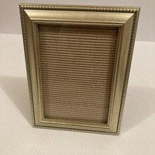 Gold 5x7 Picture Frame With Easel And Beaded Trim