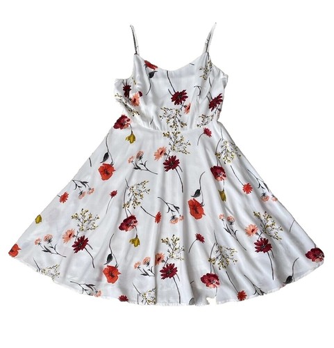 sun dress halter Haven White and Red Sun Halter Mini Dress