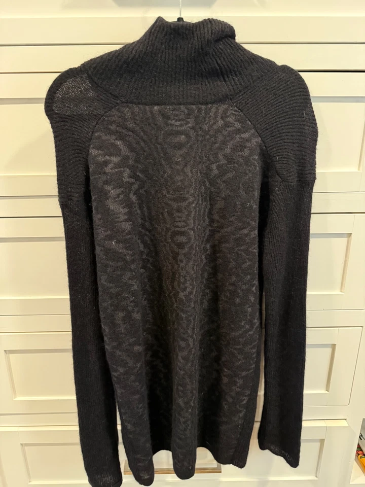 ALEXANDER WANG HILO ITALIANO - VESTIDO NEGRO TRANSPARENTE MOIRE CEPILLADO - TALLA PEQUEÑA Foto 2 de 4