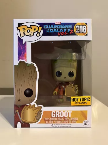 Funko Pop! Marvel GotG2 #208 Groot Hot Topic Exclusive with Protector