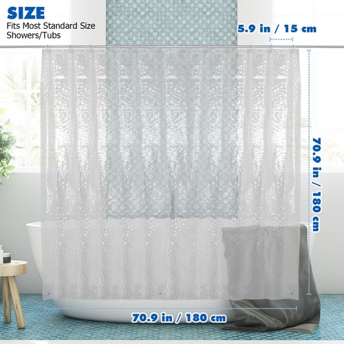 Clear Thick Hanging Standup Waterproof Bath Curtain Cloth Shower