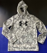 NEW WT UNDER ARMOUR LIGHT GRAY CAMO HOODIE PULL OVER MSRP 45 SIZE YOUTH MEDIUM