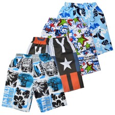 Boys' Patterned Swim Trunks Quick Dry Beach Board Shorts Age 5-7 