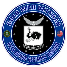 Cold War Veteran 64th Armor Regiment Brigade Bumper Sticker Military Decal 5"