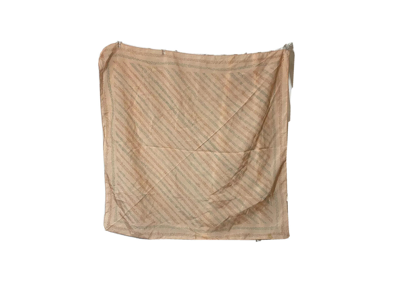 Vintage robinson golluber scarf 26” square peach stripes