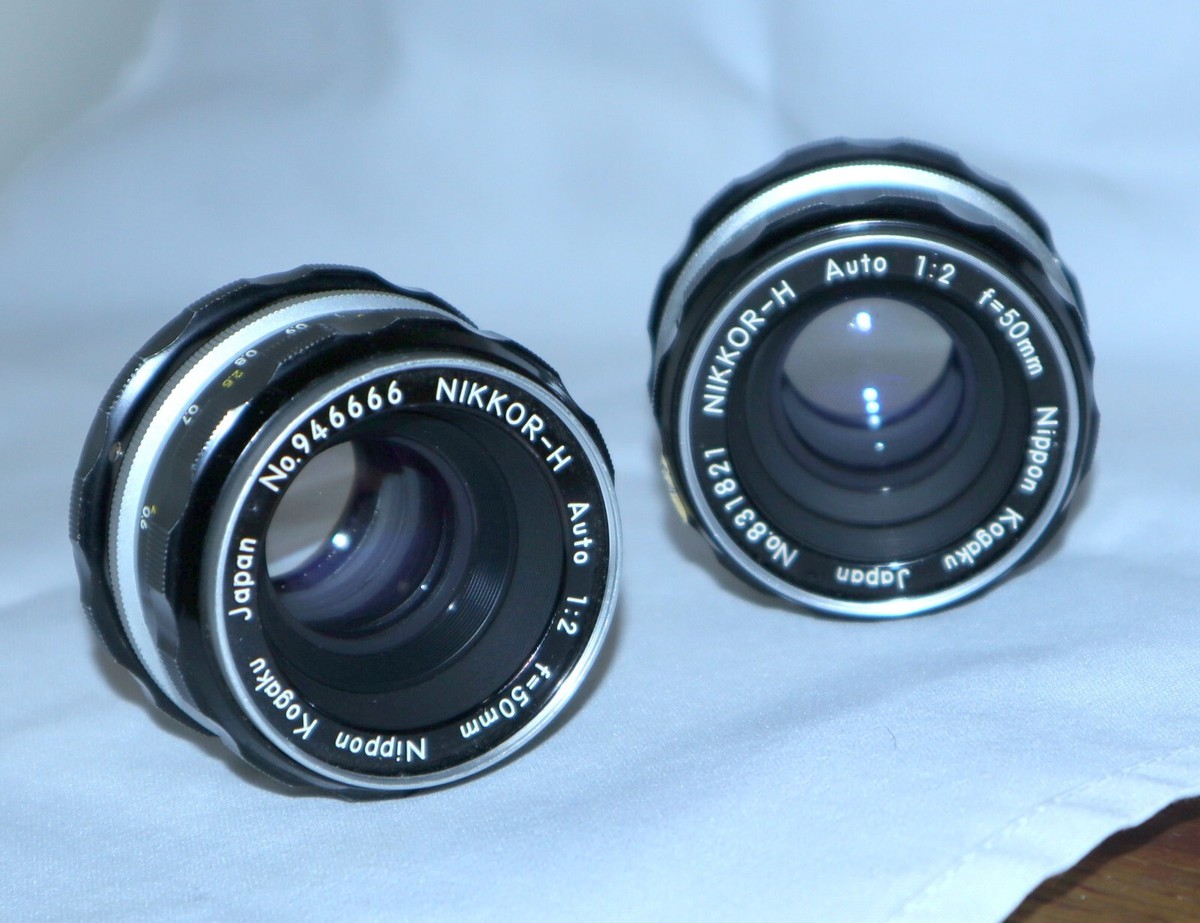 Nikon NIKKOR-H | (x2) Auto 1:2 f=50mm Nippon Japan Lens Pair