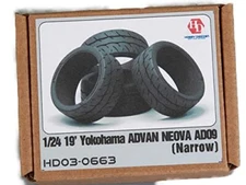 Hobby Design 1/24 19 Inch Yokohama Advan Neova Tire Narrowhd03-0663 Hd030663