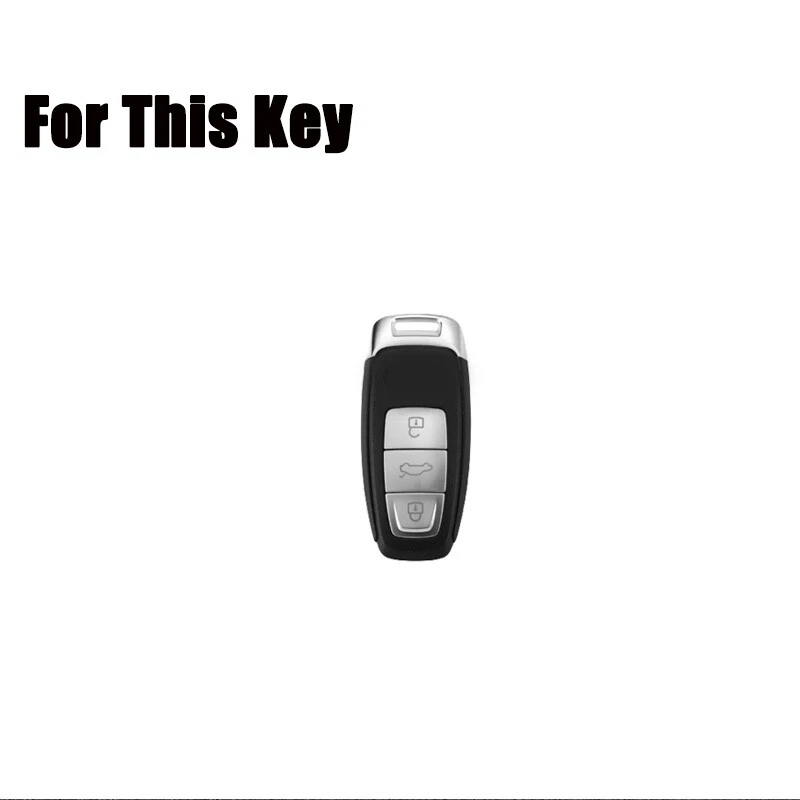 Alloy Leather Car Key Case Cover For Audi S7 A3 A6 A7 A8 S8 Q8 E-Tron S3 S6 RS6 - Image 2 of 4