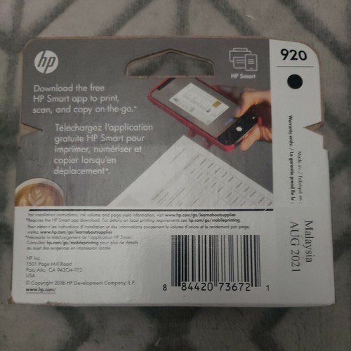 HP Inc. HP 920 (CD971AN) Black Original Ink Cartridge - Zdjęcie 2 z 3