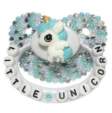 Baby Bear Pacis Adult Pacifier "Little Unicorn" Blue-Green Unicorn Adult Paci