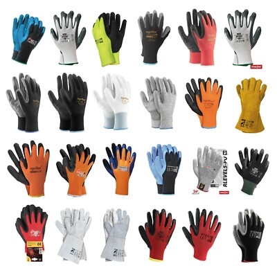 12 Paar Arbeitshandschuhe Montagehandschuhe PU Nitril Latex KFZ Gr. 7 8 9 10 11