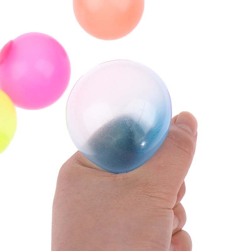 1PC 5CMStick Wall Ball Stress Relief Ceiling Balls Squash Ball Toy