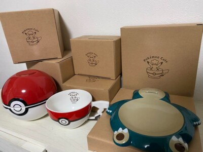 Pokemon Cafe Monster Ball Bowl & Monster Ball Cup & Snorlax Plate Set of 3
