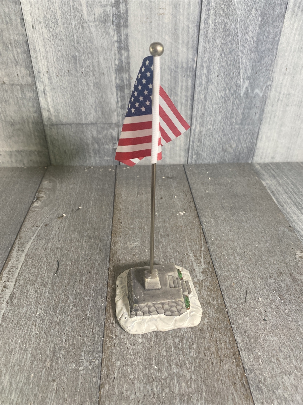 Vintage Lemax Flag Pole 8" Tall Patriotic USA American Flag eBay
