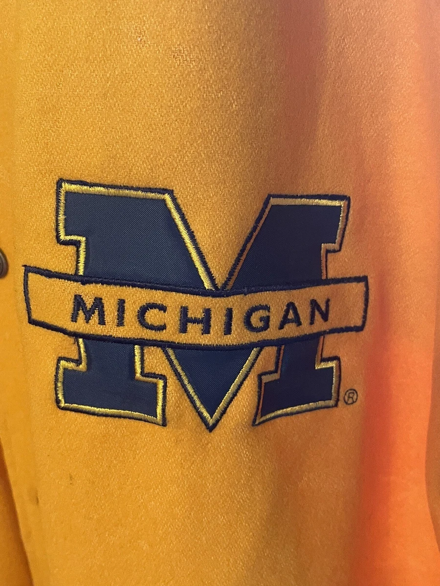 Michigan Wolverines Letterman Jacket Leather Old School XXL Steve