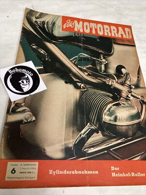 Vintage Motorcycle Magazine 'Das Motorrad' No. 6 1954 German Heinkel 150 Scooter
