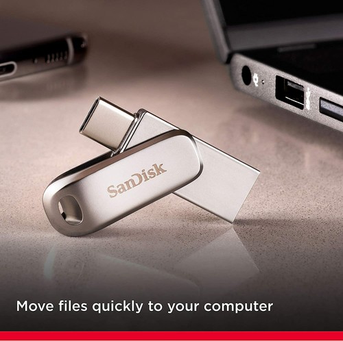 Type-C USB SanDisk Ultra Luxe 1TB Dual Drive Type-C Flash Drive Memory Stick - Picture 4 of 6