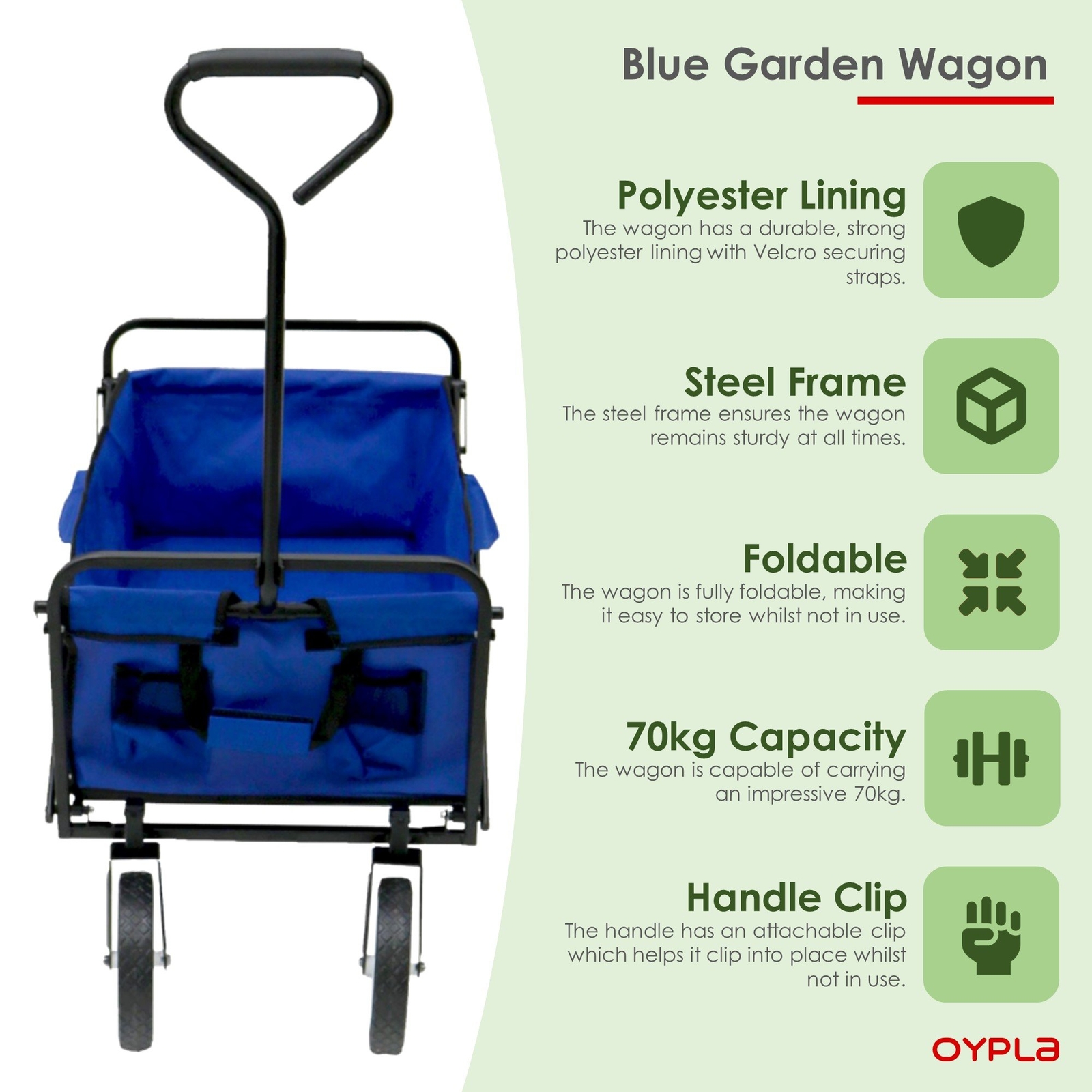 NEW! Blue Heavy Duty Foldable Garden Trolley Cart Wagon Truck