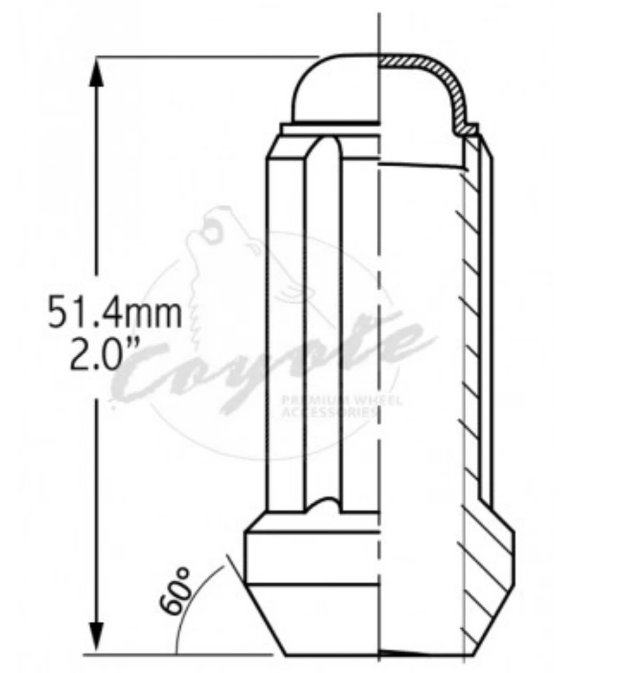 (32) 9/16-18 PREMIUM 6 TUERCAS SPLINE CROMADAS 2" ALTO FORD DODGE SUV CAMIONETAS RAM Foto 2 de 3